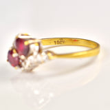 Ellibelle Jewellery Vintage Ruby & Diamond 18ct Gold Crossover Ring