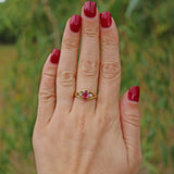 Ellibelle Jewellery VINTAGE RUBY & DIAMOND 18CT GOLD 'EVIL EYE' RING
