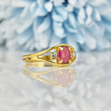 Ellibelle Jewellery VINTAGE RUBY & DIAMOND 18CT GOLD 'EVIL EYE' RING