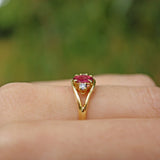 Ellibelle Jewellery VINTAGE RUBY & DIAMOND 18CT GOLD 'EVIL EYE' RING