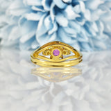 Ellibelle Jewellery VINTAGE RUBY & DIAMOND 18CT GOLD 'EVIL EYE' RING