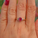 Ellibelle Jewellery Vintage Ruby & Diamond 18ct Gold Ring