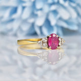 Ellibelle Jewellery Vintage Ruby & Diamond 18ct Gold Ring