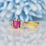 Ellibelle Jewellery Vintage Ruby & Diamond 18ct Gold Ring