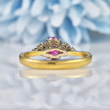 Ellibelle Jewellery Vintage Ruby & Diamond 18ct Gold Ring