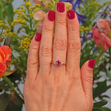 Ellibelle Jewellery Vintage Ruby & Diamond 18ct Gold Ring