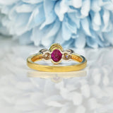 Ellibelle Jewellery VINTAGE RUBY & DIAMOND 18CT GOLD TRILOGY RING