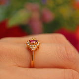 Ellibelle Jewellery Vintage Ruby & Diamond 22ct Gold Cluster Ring