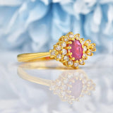 Ellibelle Jewellery Vintage Ruby & Diamond 22ct Gold Cluster Ring