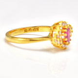 Ellibelle Jewellery Vintage Ruby & Diamond 22ct Gold Cluster Ring