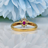 VINTAGE RUBY & DIAMOND 9CT GOLD CLUSTER RING