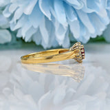 VINTAGE RUBY & DIAMOND 9CT GOLD CLUSTER RING