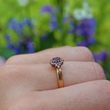 VINTAGE RUBY & DIAMOND 9CT GOLD CLUSTER RING