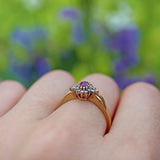 VINTAGE RUBY & DIAMOND 9CT GOLD CLUSTER RING