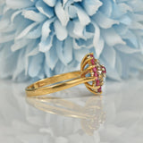 VINTAGE RUBY & DIAMOND 9CT GOLD CLUSTER RING