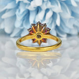 Ellibelle Jewellery VINTAGE RUBY & DIAMOND CLUSTER RING