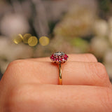 Ellibelle Jewellery VINTAGE RUBY & DIAMOND CLUSTER RING