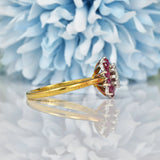Ellibelle Jewellery VINTAGE RUBY & DIAMOND CLUSTER RING