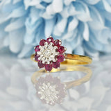 Ellibelle Jewellery VINTAGE RUBY & DIAMOND CLUSTER RING