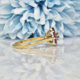 Ellibelle Jewellery VINTAGE RUBY & DIAMOND DAISY CLUSTER RING