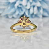 Ellibelle Jewellery VINTAGE RUBY & DIAMOND DAISY CLUSTER RING