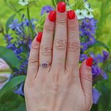 VINTAGE RUBY & DIAMOND TRIPLE CLUSTER RING