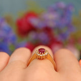Ellibelle Jewellery Vintage Ruby & Diamond Yellow Gold Cluster Ring
