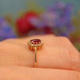 Ellibelle Jewellery Vintage Ruby & Diamond Yellow Gold Cluster Ring