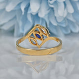 Ellibelle Jewellery VINTAGE SAPPHIRE & CUBIC ZIRCONIA 9CT GOLD RING