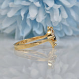 Ellibelle Jewellery VINTAGE SAPPHIRE & CUBIC ZIRCONIA 9CT GOLD RING