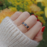 Ellibelle Jewellery VINTAGE SAPPHIRE & DIAMOND 14CT GOLD RING