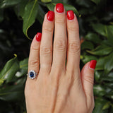 Ellibelle Jewellery Vintage Sapphire & Diamond 18ct Gold and Platinum Cluster Ring