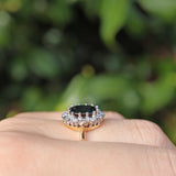 Ellibelle Jewellery Vintage Sapphire & Diamond 18ct Gold Cluster Ring (2.40ct)