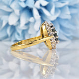 Ellibelle Jewellery Vintage Sapphire & Diamond 18ct Gold Cluster Ring (2.40ct)