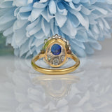 VINTAGE SAPPHIRE & DIAMOND 18CT GOLD CLUSTER RING