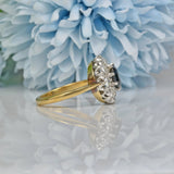 VINTAGE SAPPHIRE & DIAMOND 18CT GOLD CLUSTER RING