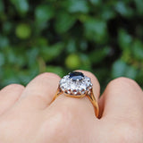 VINTAGE SAPPHIRE & DIAMOND 18CT GOLD CLUSTER RING