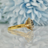 Ellibelle Jewellery VINTAGE SAPPHIRE & DIAMOND 18CT GOLD CLUSTER RING