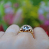 Ellibelle Jewellery VINTAGE SAPPHIRE & DIAMOND 18CT GOLD CLUSTER RING