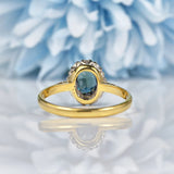 Vintage Sapphire & Diamond 18ct Gold Cluster Ring