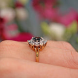 Ellibelle Jewellery Vintage Sapphire & Diamond 18ct Gold Dress Ring