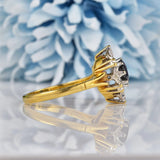 Ellibelle Jewellery Vintage Sapphire & Diamond 18ct Gold Dress Ring