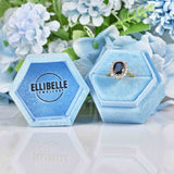 Ellibelle Jewellery Vintage Sapphire & Diamond 18ct Gold Oval Cluster Ring