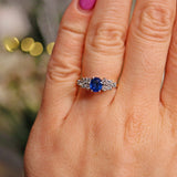 Ellibelle Jewellery VINTAGE SAPPHIRE & DIAMOND 18CT GOLD RING