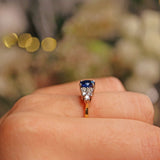 Ellibelle Jewellery VINTAGE SAPPHIRE & DIAMOND 18CT GOLD RING