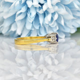 Ellibelle Jewellery VINTAGE SAPPHIRE & DIAMOND 18CT GOLD RING