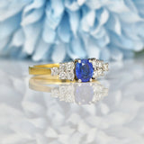 Ellibelle Jewellery VINTAGE SAPPHIRE & DIAMOND 18CT GOLD RING