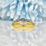 Ellibelle Jewellery VINTAGE SAPPHIRE & DIAMOND 18CT GOLD RING