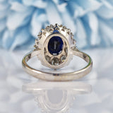 Ellibelle Jewellery Vintage Sapphire & Diamond 18ct White Gold Cluster Ring