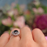 Ellibelle Jewellery Vintage Sapphire & Diamond 18ct White Gold Cluster Ring